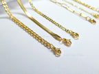 3 Bracelet Set • Choose Your Style • 14K Gold Plated Stainless Steel • Paperclip Figaro Herringbone Curb • Adjustable Bracelet Set • Jewelry Gift
