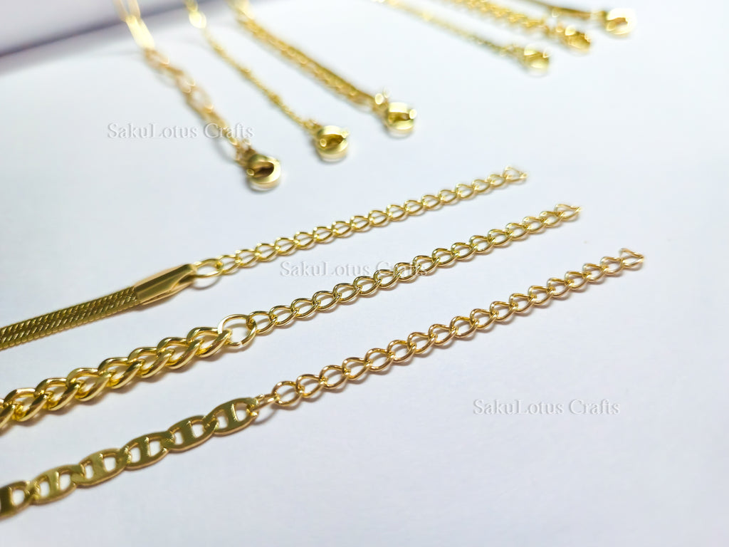 3 Bracelet Set • Choose Your Style • 14K Gold Plated Stainless Steel • Paperclip Figaro Herringbone Curb • Adjustable Bracelet Set • Jewelry Gift