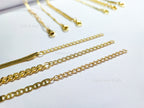 3 Bracelet Set • Choose Your Style • 14K Gold Plated Stainless Steel • Paperclip Figaro Herringbone Curb • Adjustable Bracelet Set • Jewelry Gift