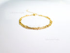14K Gold Plated Stainless Steel Triple-Strand Satellite Chain Bracelet • Adjustable 6.5"