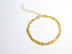14K Gold Plated Stainless Steel Triple-Strand Satellite Chain Bracelet • Adjustable 6.5"