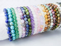 RESTOCK • Natural Crystal Stone Stretch Bracelet 6mm 8mm 10mm Round Polished Gemstone Beads Jewelry Making Supplies