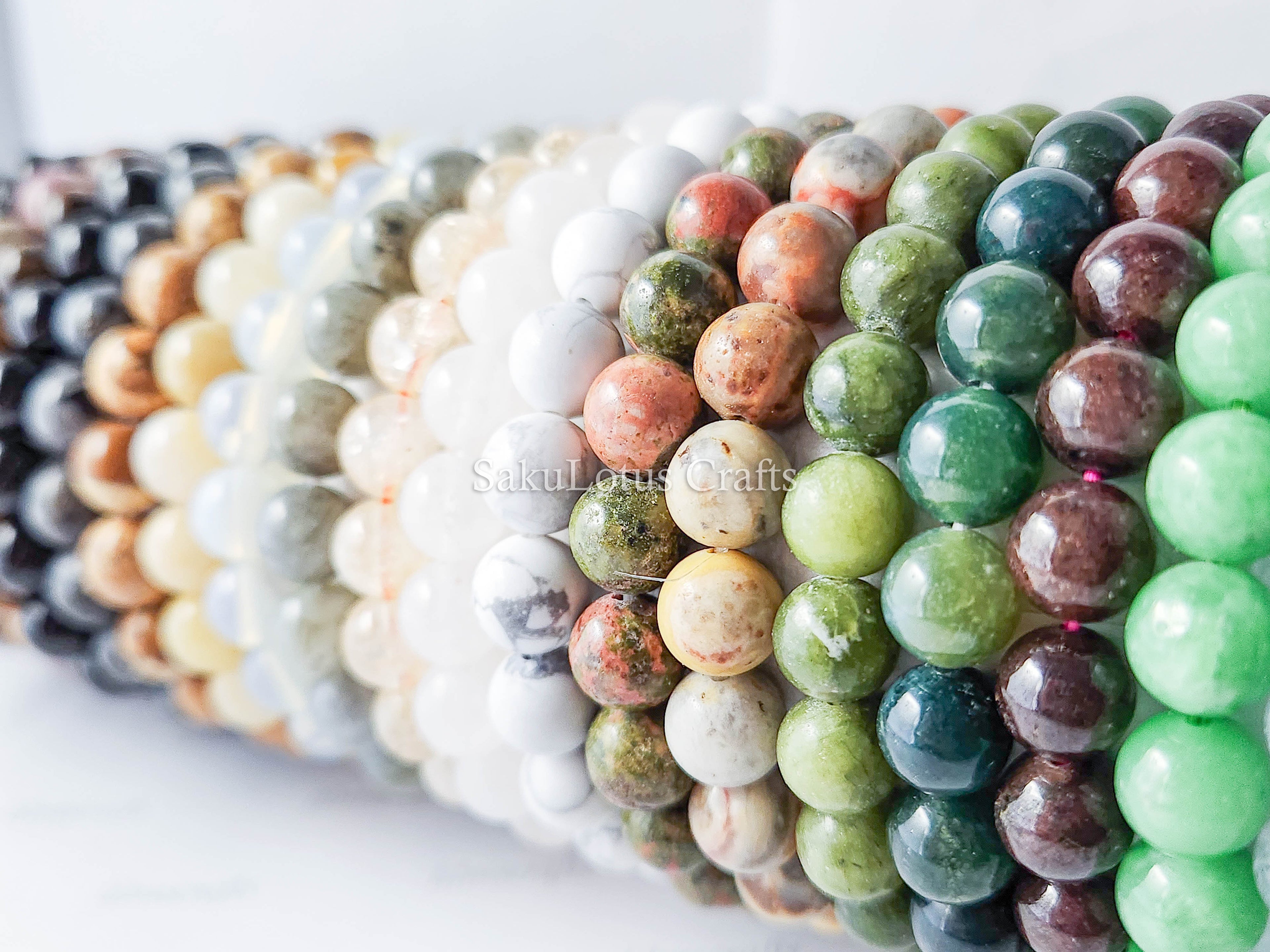 RESTOCK • Natural Crystal Stone Stretch Bracelet 6mm 8mm 10mm Round Polished Gemstone Beads Jewelry Making Supplies