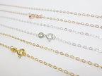 14–24" Solid 925 Sterling Silver Rose Gold Vermeil Flat Cable Chain Necklace • 1.6x2.1mm Spring Clasp
