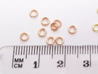 20ga 3.5mm Solid 925 Sterling Silver Open Jump Rings • 18K Gold Rose Vermeil • Jewelry Making Supplies