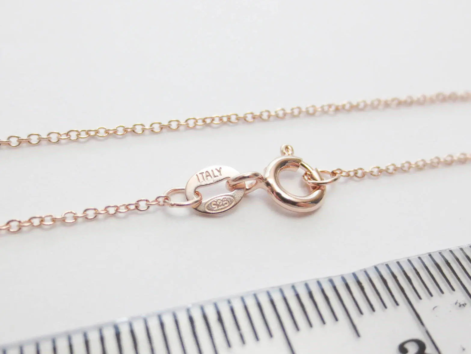 14–24" 18K Rose Gold Vermeil 925 Sterling Silver Delicate Cable Chain Necklace • 1x1.5mm Spring Clasp