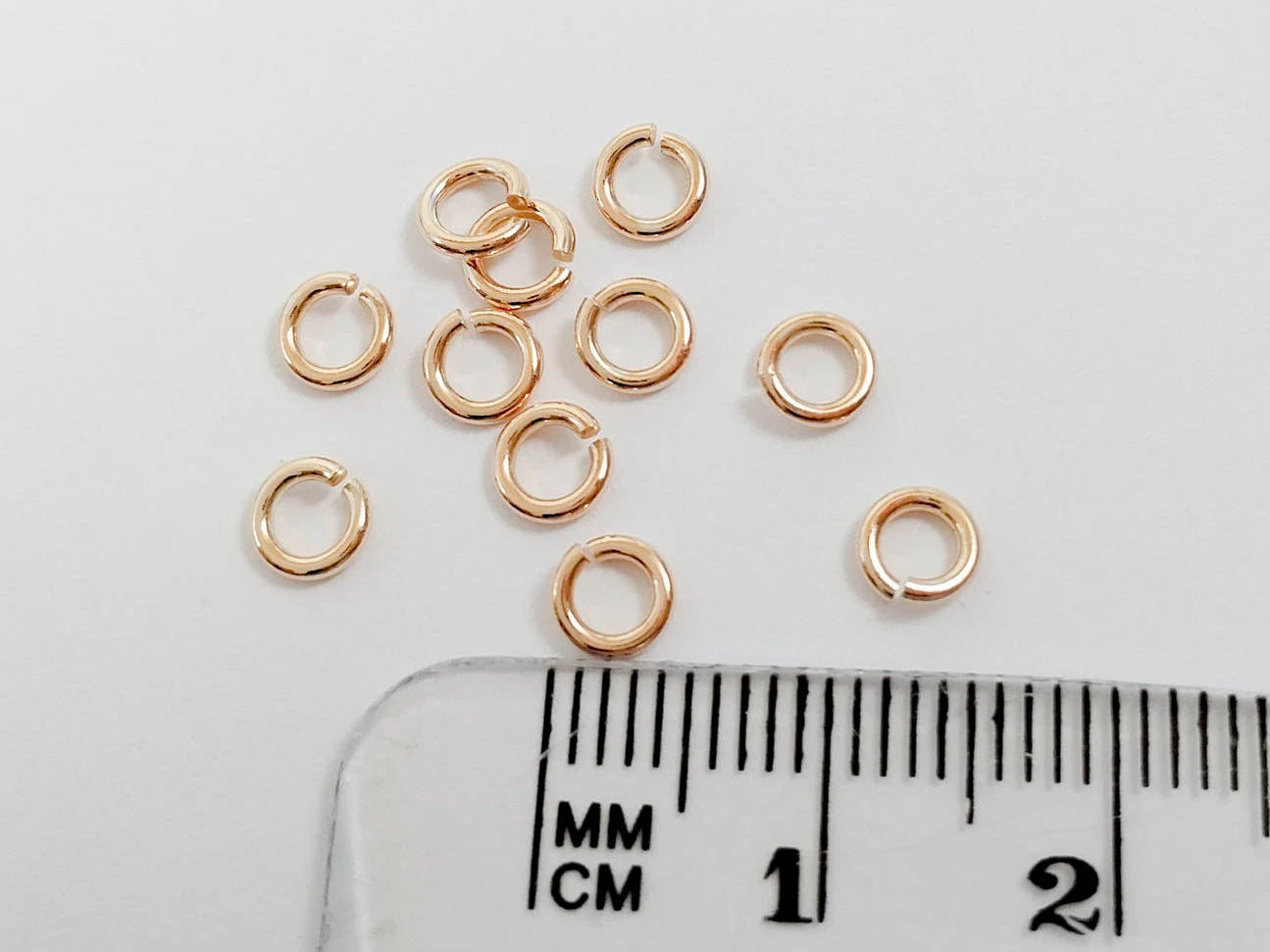 4.5mm, 5mm Solid 925 Sterling Silver Round Open Jump Rings • 18k Yellow & Rose Gold Vermeil