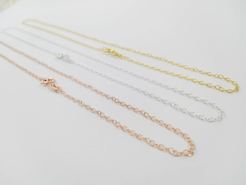 18K Rose Gold Vermeil 925 Sterling Silver Oval Cable Chain Necklace • 14" 16" 18" 20" 22" 24"