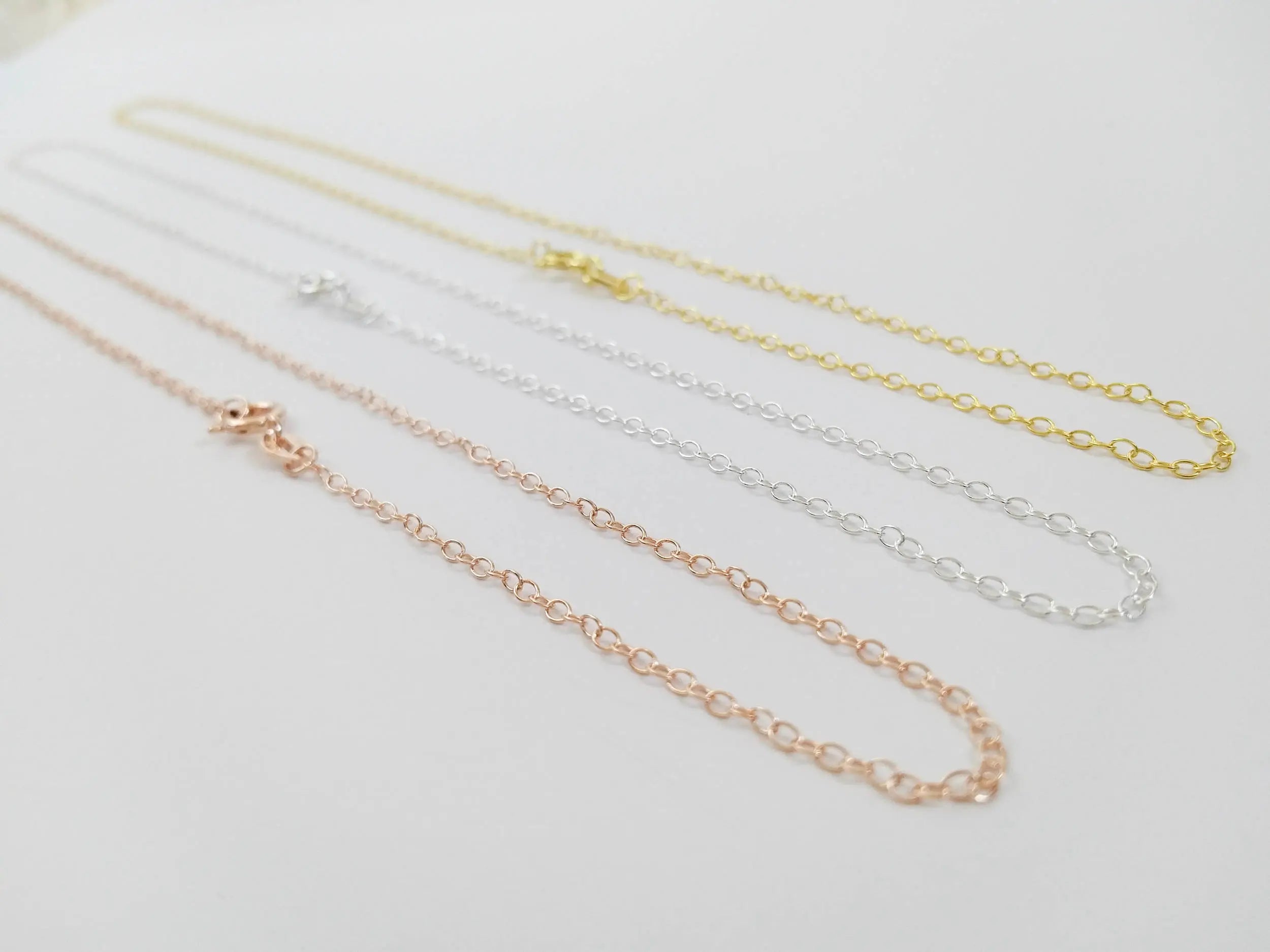 18K Rose Gold Vermeil 925 Sterling Silver Oval Cable Chain Necklace • 14" 16" 18" 20" 22" 24"
