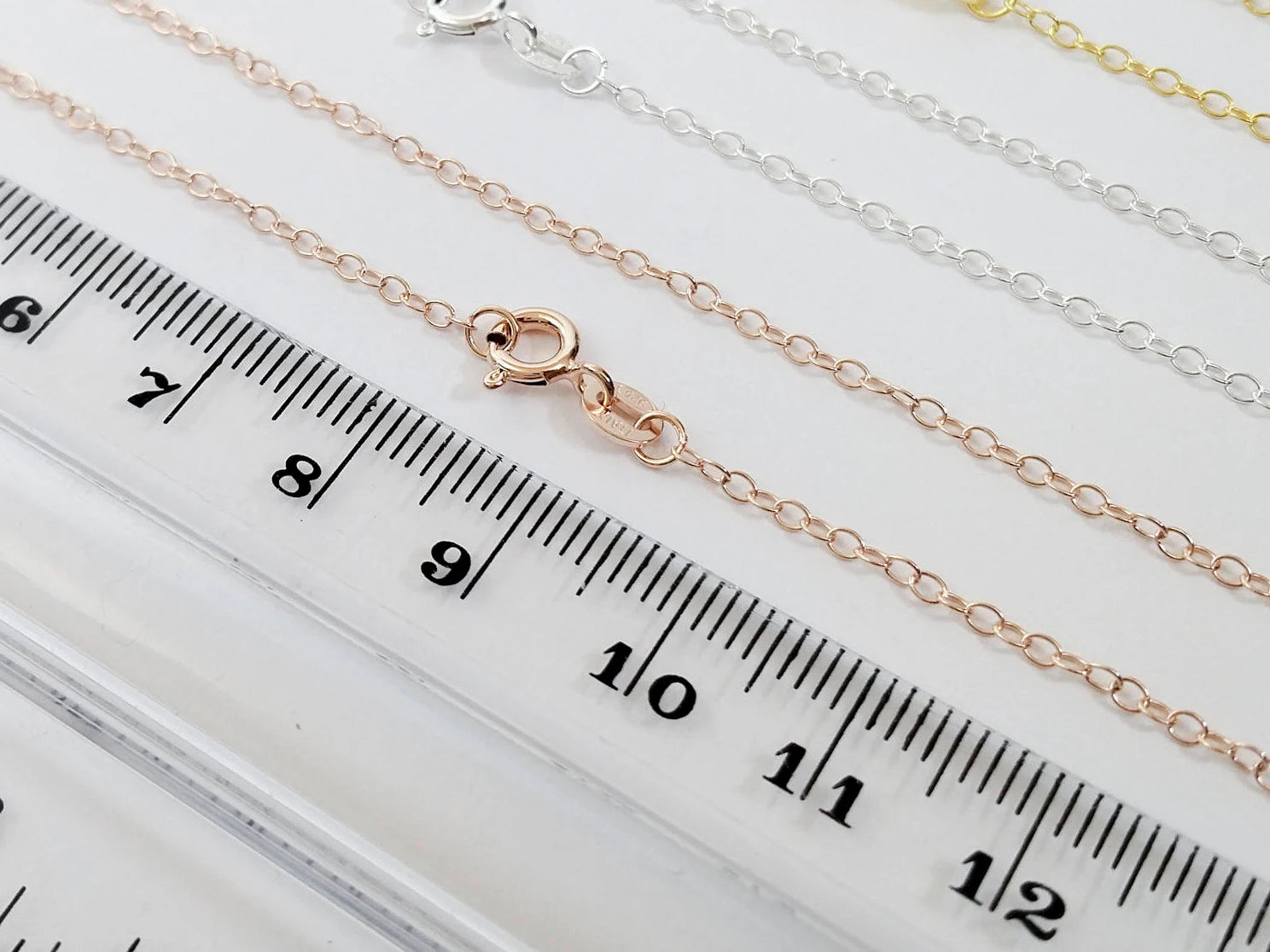 18K Rose Gold Vermeil 925 Sterling Silver Oval Cable Chain Necklace • 14" 16" 18" 20" 22" 24"