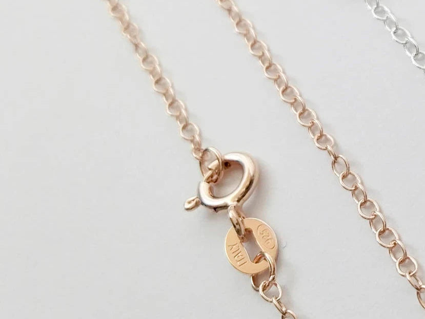 18K Rose Gold Vermeil 925 Sterling Silver Oval Cable Chain Necklace • 14" 16" 18" 20" 22" 24"