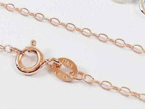 18K Rose Gold Vermeil 925 Sterling Silver Oval Cable Chain Necklace • 14" 16" 18" 20" 22" 24"