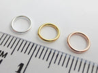 Solid 925 Sterling Silver Closed Jump Rings • 5mm 6mm 8mm 10mm • Silver Yellow Gold Rose Gold Vermeil
