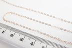 Solid 925 Sterling Silver Flat Cable Necklace Chain • Lobster Clasp • 16" 18" 20" 22" 24" • Gold Rose Vermeil
