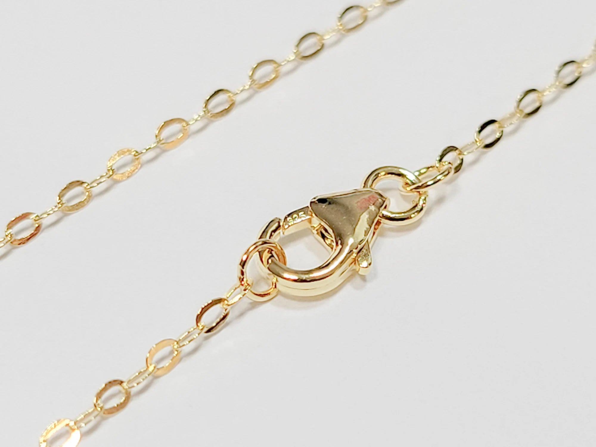 Solid 925 Sterling Silver Flat Cable Necklace Chain • Lobster Clasp • 16" 18" 20" 22" 24" • Gold Rose Vermeil