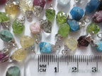6-10mm Tiny Raw Natural Nugget Gemstone Pendant • 925 Sterling Silver & 18k Rose Gold Vermeil