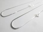 Solid 925 Sterling Silver Diamond Cut Box Chain Necklace • 0.65mm 0.75mm 1mm • Finished Spring Clasp • Italy