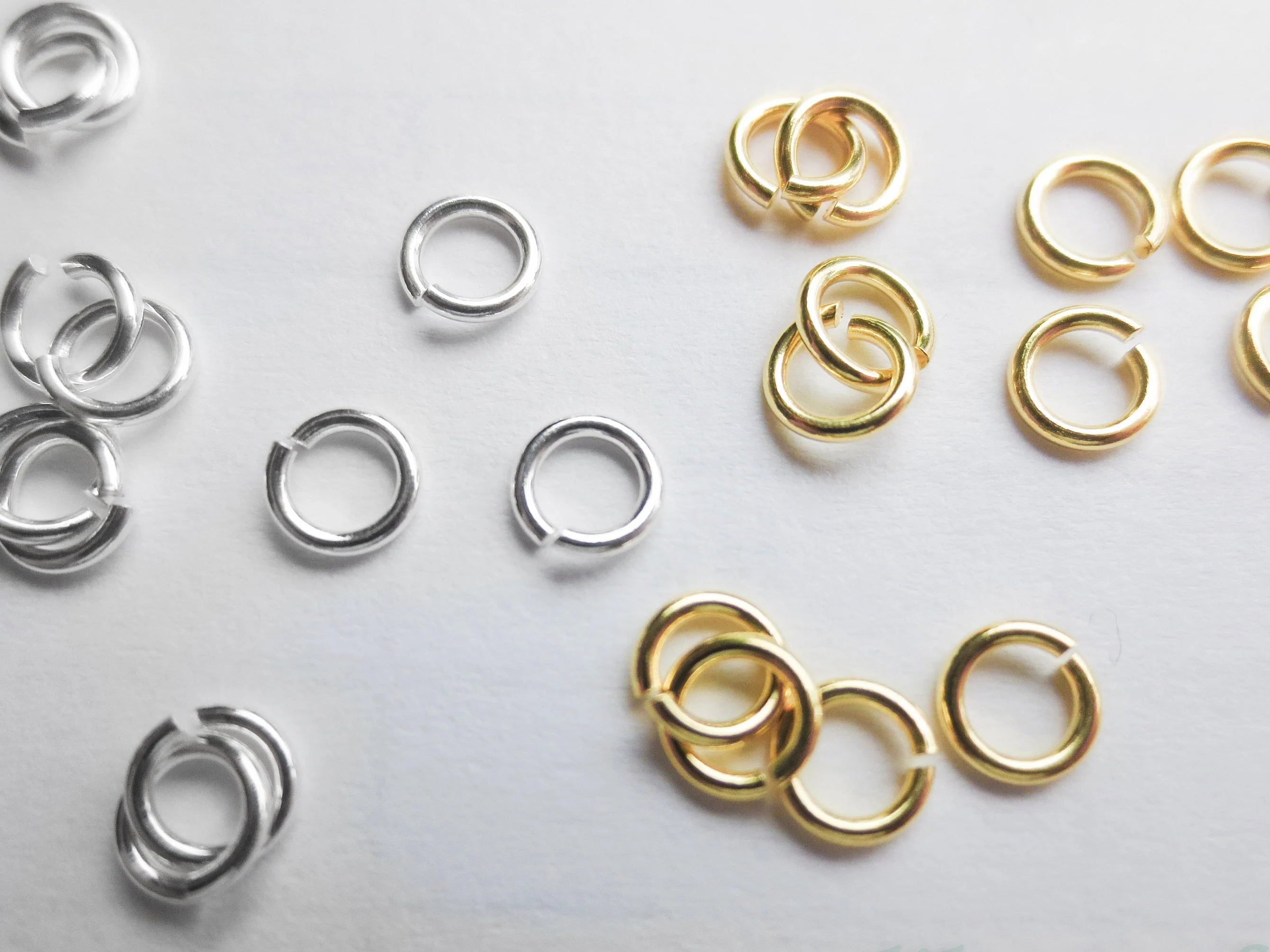 4mm 21ga 0.7mm Solid 925 Sterling Silver Open Jump Rings • Gold Rose Silver • Jewelry Making Supplies DIY