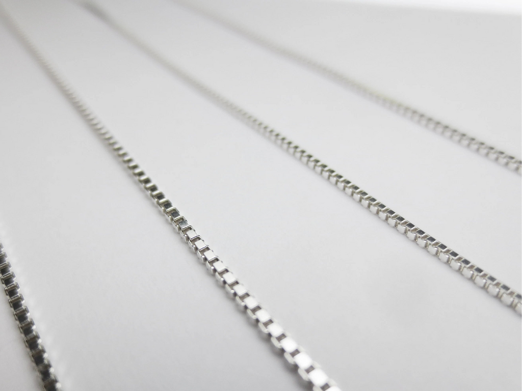 Solid 925 Sterling Silver Diamond Cut Box Chain Necklace • 0.65mm 0.75mm 1mm • Finished Spring Clasp • Italy