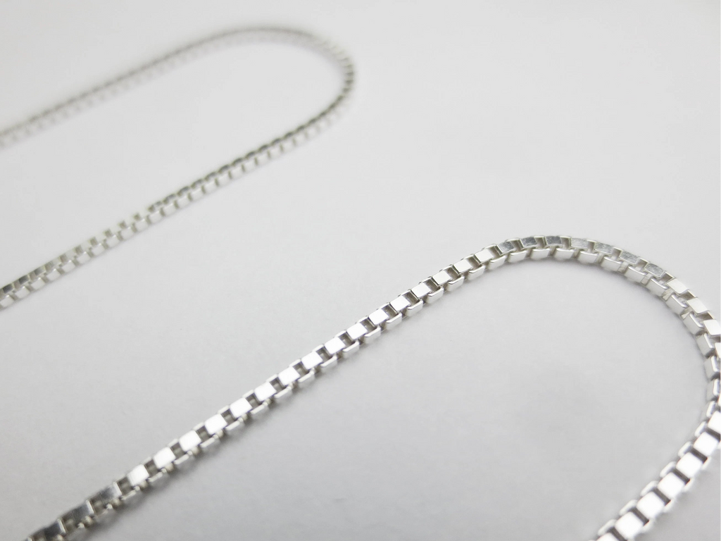 Solid 925 Sterling Silver Diamond Cut Box Chain Necklace • 0.65mm 0.75mm 1mm • Finished Spring Clasp • Italy