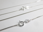Solid 925 Sterling Silver Diamond Cut Box Chain Necklace • 0.65mm 0.75mm 1mm • Finished Spring Clasp • Italy