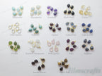15mm Natural Gemstone Bezel Drop Pendant • 925 Sterling Silver • Gold Rose Vermeil • Teardrop Crystal Charm