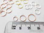 Solid 925 Sterling Silver Closed Jump Rings • 5mm 6mm 8mm 10mm • Silver Yellow Gold Rose Gold Vermeil