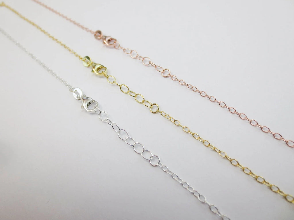 Solid 925 Sterling Silver Cable Chain Necklace • 1.7x2.2mm • 16" 18" 20" + 2" Extender • Vermeil Options