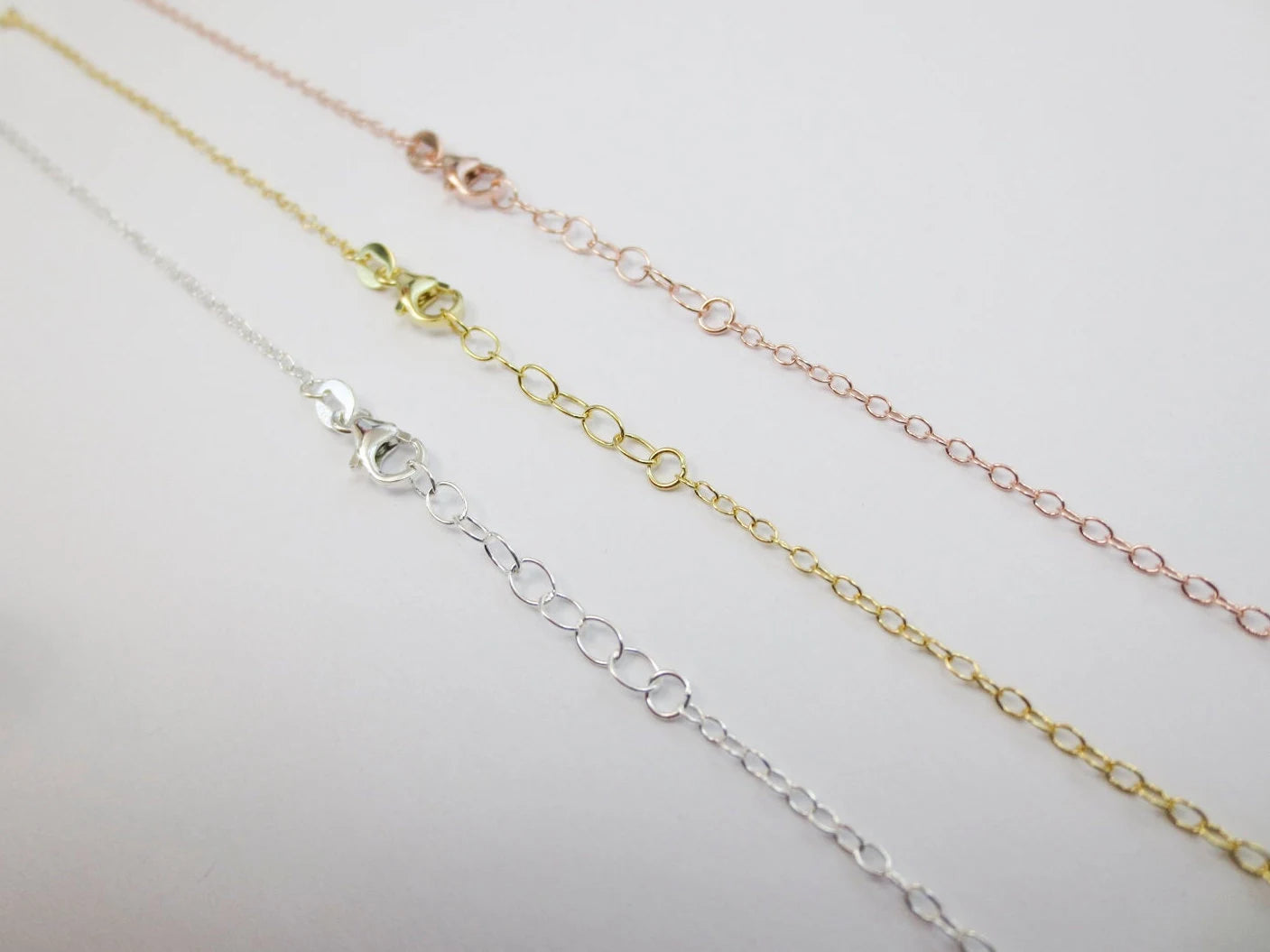 Solid 925 Sterling Silver Cable Chain Necklace • 1.7x2.2mm • 16" 18" 20" + 2" Extender • Vermeil Options