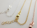 Solid 925 Sterling Silver Cable Chain Necklace • 1.7x2.2mm • 16" 18" 20" + 2" Extender • Vermeil Options