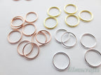 Solid 925 Sterling Silver Closed Jump Rings • 5mm 6mm 8mm 10mm • Silver Yellow Gold Rose Gold Vermeil