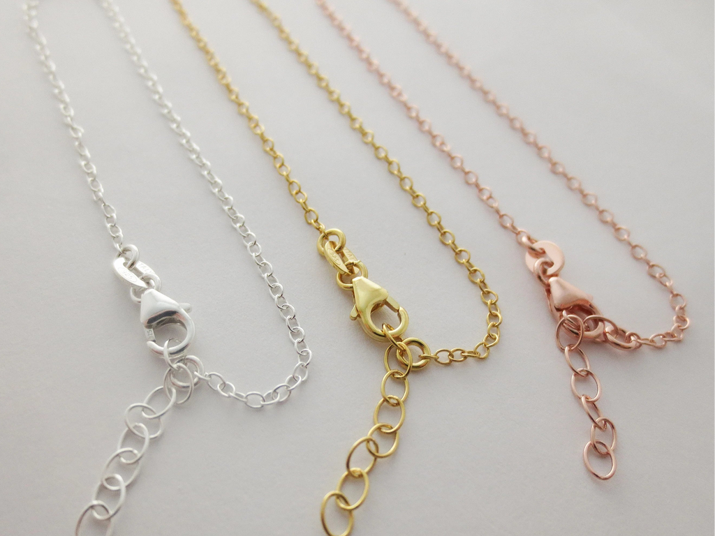 Solid 925 Sterling Silver Cable Chain Necklace • 1.7x2.2mm • 16" 18" 20" + 2" Extender • Vermeil Options