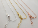 Solid 925 Sterling Silver Cable Chain Necklace • 1.7x2.2mm • 16" 18" 20" + 2" Extender • Vermeil Options
