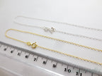 Solid 925 Sterling Silver Oval Cable Necklace • 1.5x2mm • 14"–24" • Silver Yellow Gold Rose Gold Vermeil