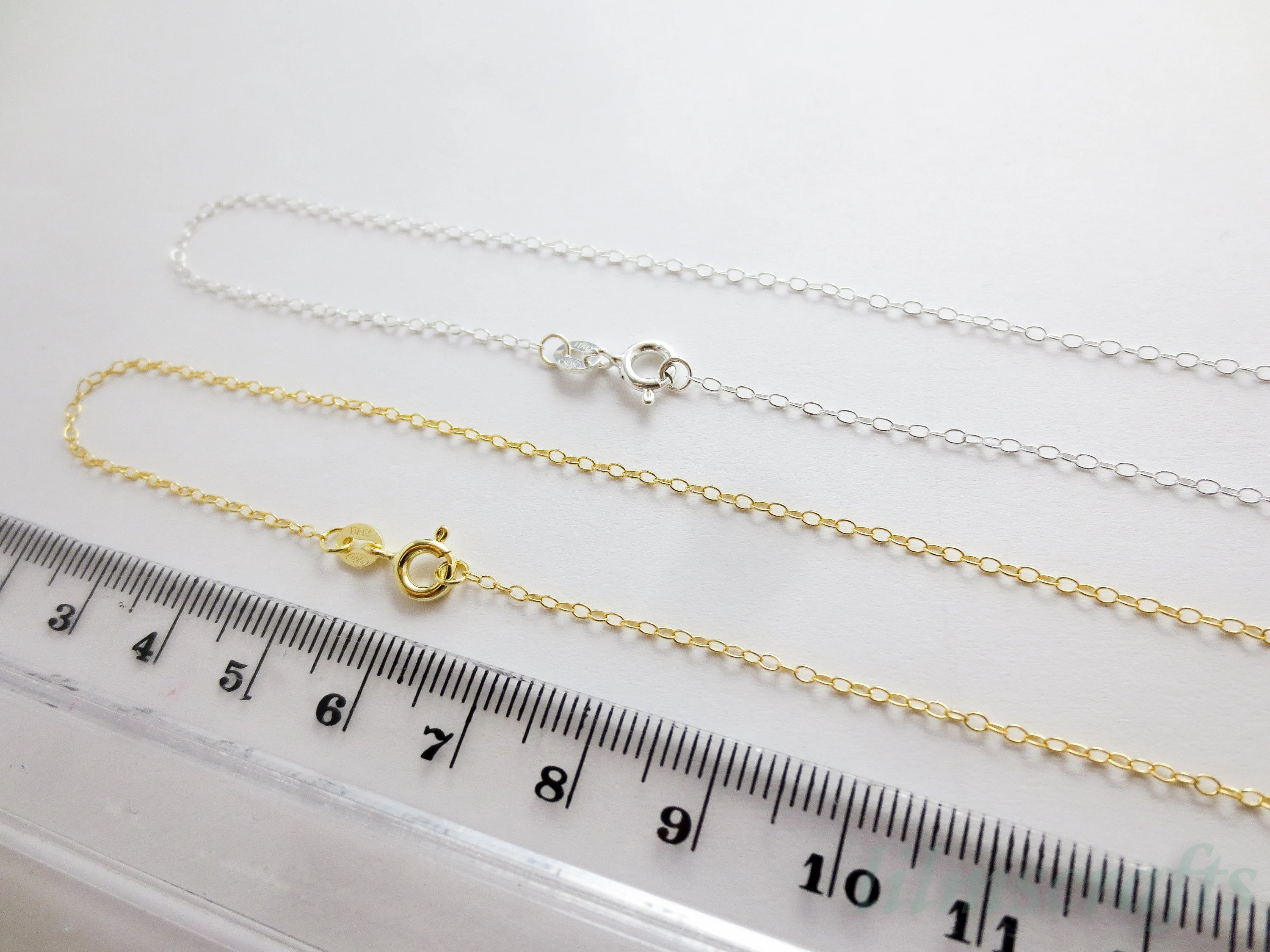 Solid 925 Sterling Silver Oval Cable Necklace • 1.5x2mm • 14"–24" • Silver Yellow Gold Rose Gold Vermeil