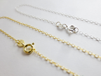 Solid 925 Sterling Silver Oval Cable Necklace • 1.5x2mm • 14"–24" • Silver Yellow Gold Rose Gold Vermeil