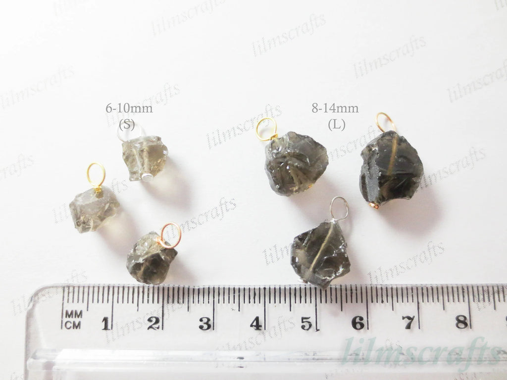 Natural Raw Nugget Crystal Pendant • 925 Sterling Silver • Gold Rose Vermeil • Small or Large Gemstone Charm