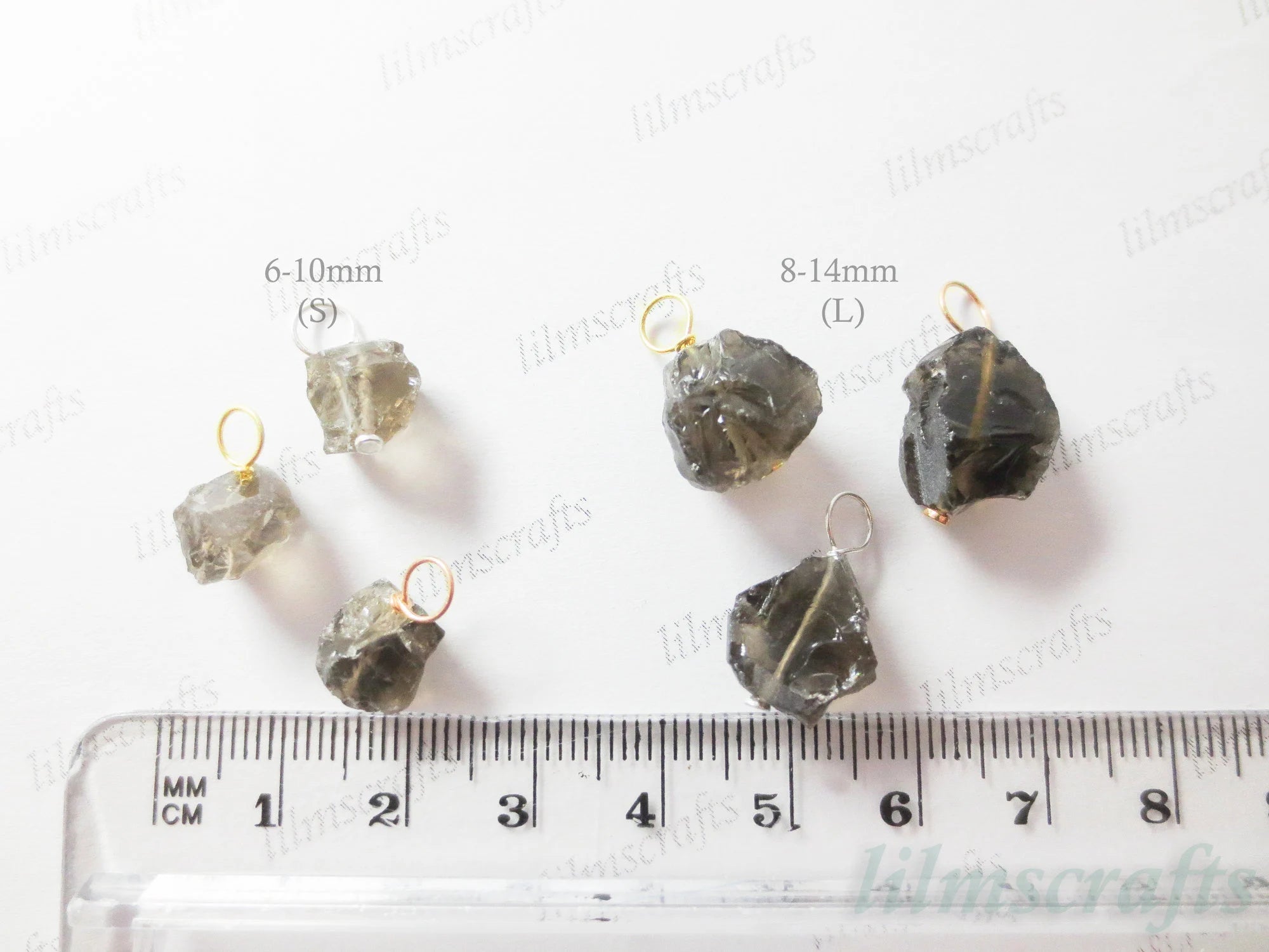 Natural Raw Nugget Crystal Pendant • 925 Sterling Silver • Gold Rose Vermeil • Small or Large Gemstone Charm