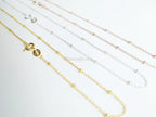 Solid 925 Sterling Silver Satellite Bead Chain Necklace • Spring Clasp • Silver Yellow Gold Rose Gold Vermeil • 14"–24"