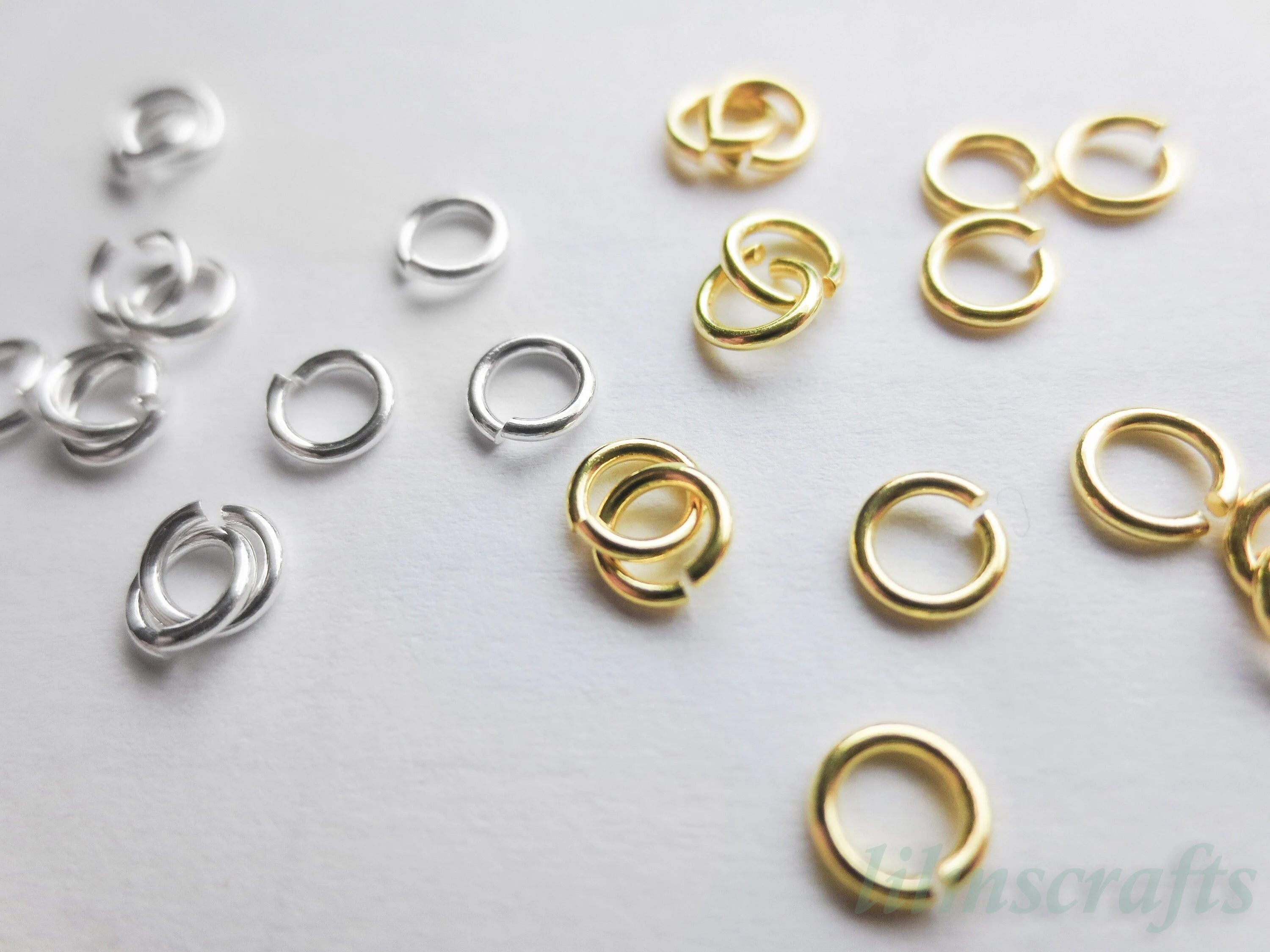 4mm 21ga 0.7mm Solid 925 Sterling Silver Open Jump Rings • Gold Rose Silver • Jewelry Making Supplies DIY