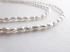 Natural Genuine Freshwater 3mm White Rice Pearl Necklace Bracelet Stainless Steel 18k Gold Rose Gold Lobster Clasp Extender