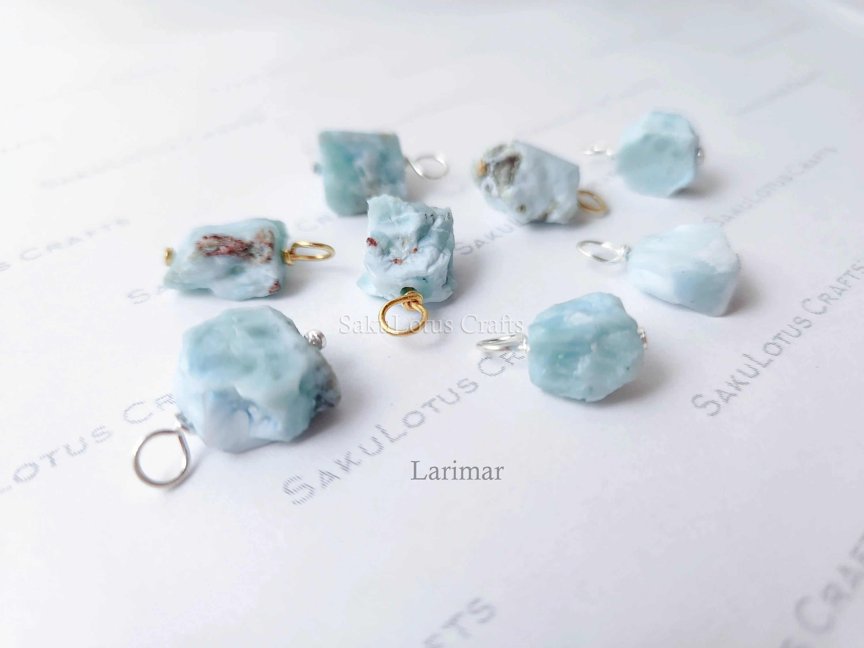 Natural Raw Nugget Crystal Pendant • 925 Sterling Silver • Gold Rose Vermeil • Small or Large Gemstone Charm