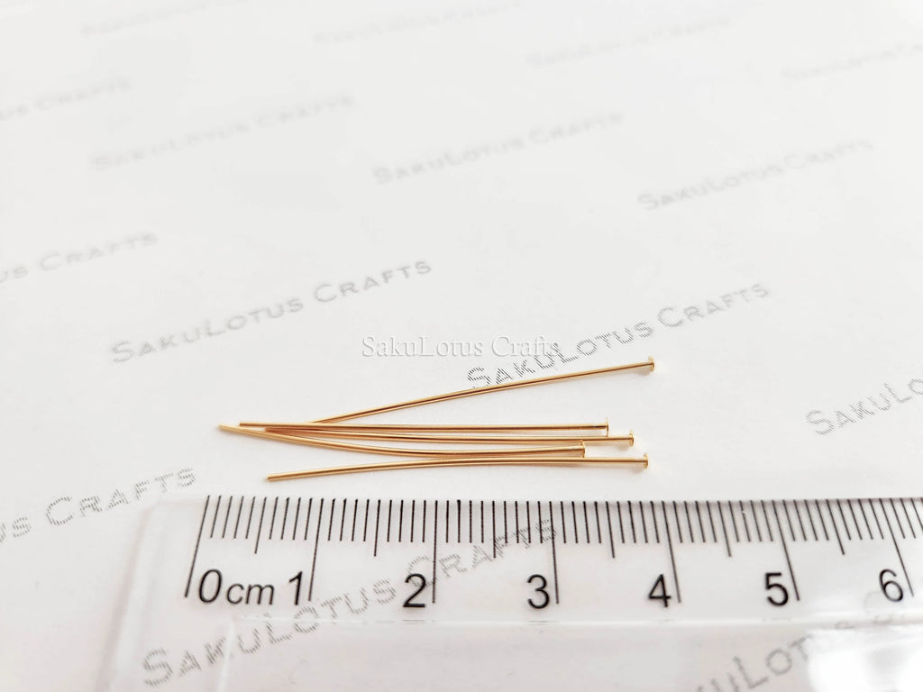 29mm Rose Gold Plated 925 Sterling Silver Flat T Head Pins • 21ga • Jewelry Making Supplies