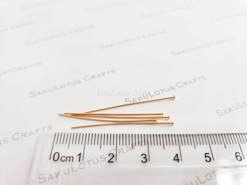 29mm Rose Gold Plated 925 Sterling Silver Flat T Head Pins • 21ga • Jewelry Making Supplies
