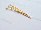 29mm Rose Gold Plated 925 Sterling Silver Flat T Head Pins • 21ga • Jewelry Making Supplies