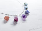 Natural Raw Nugget Crystal Pendant • 925 Sterling Silver • Gold Rose Vermeil • Small or Large Gemstone Charm