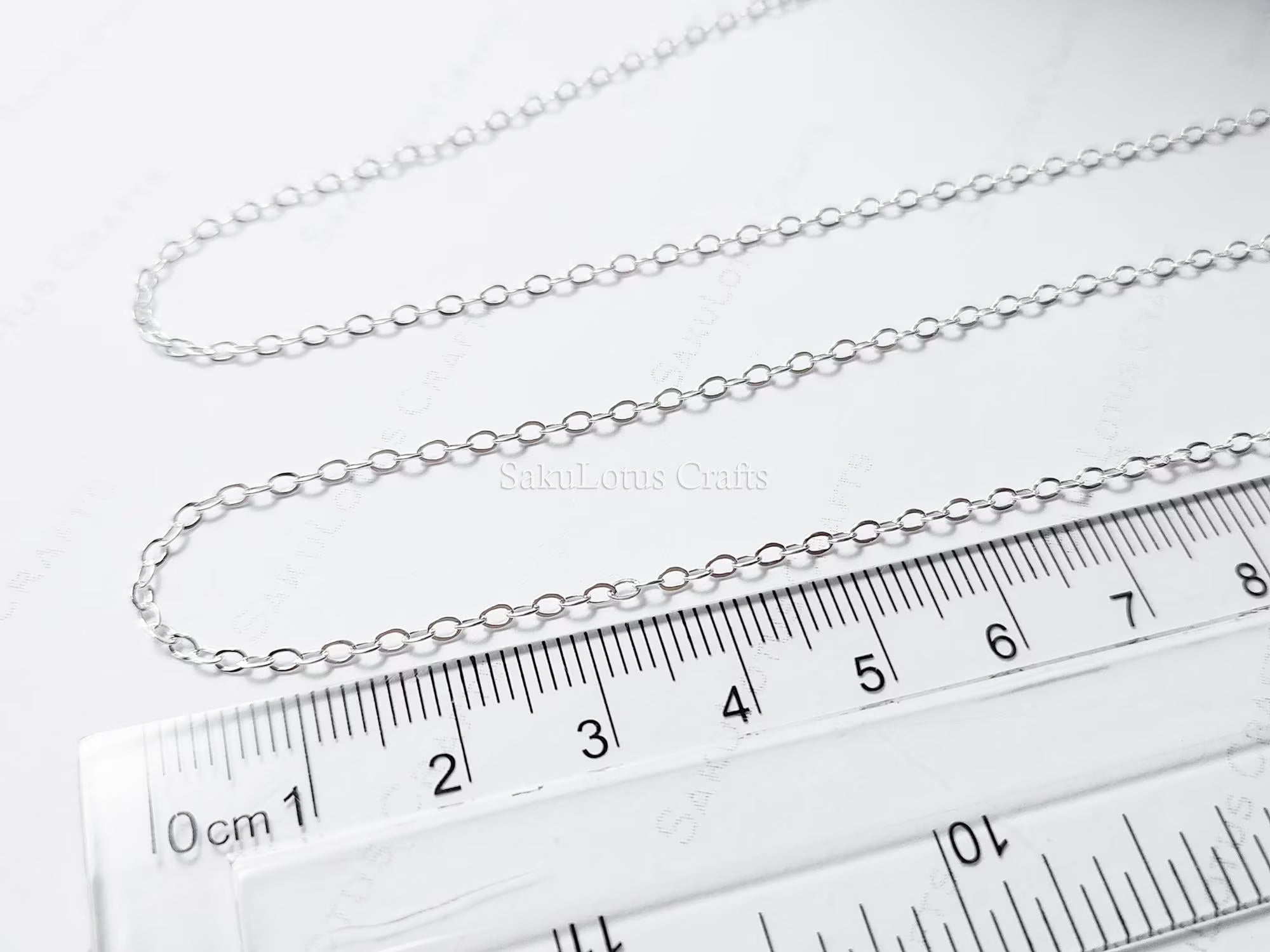 RESTOCKED 2026 Solid 925 Sterling Silver Flat Oval Cable Chain • 1.8x2.6mm • Unfinished By the Foot • Jewelry Making Supplies