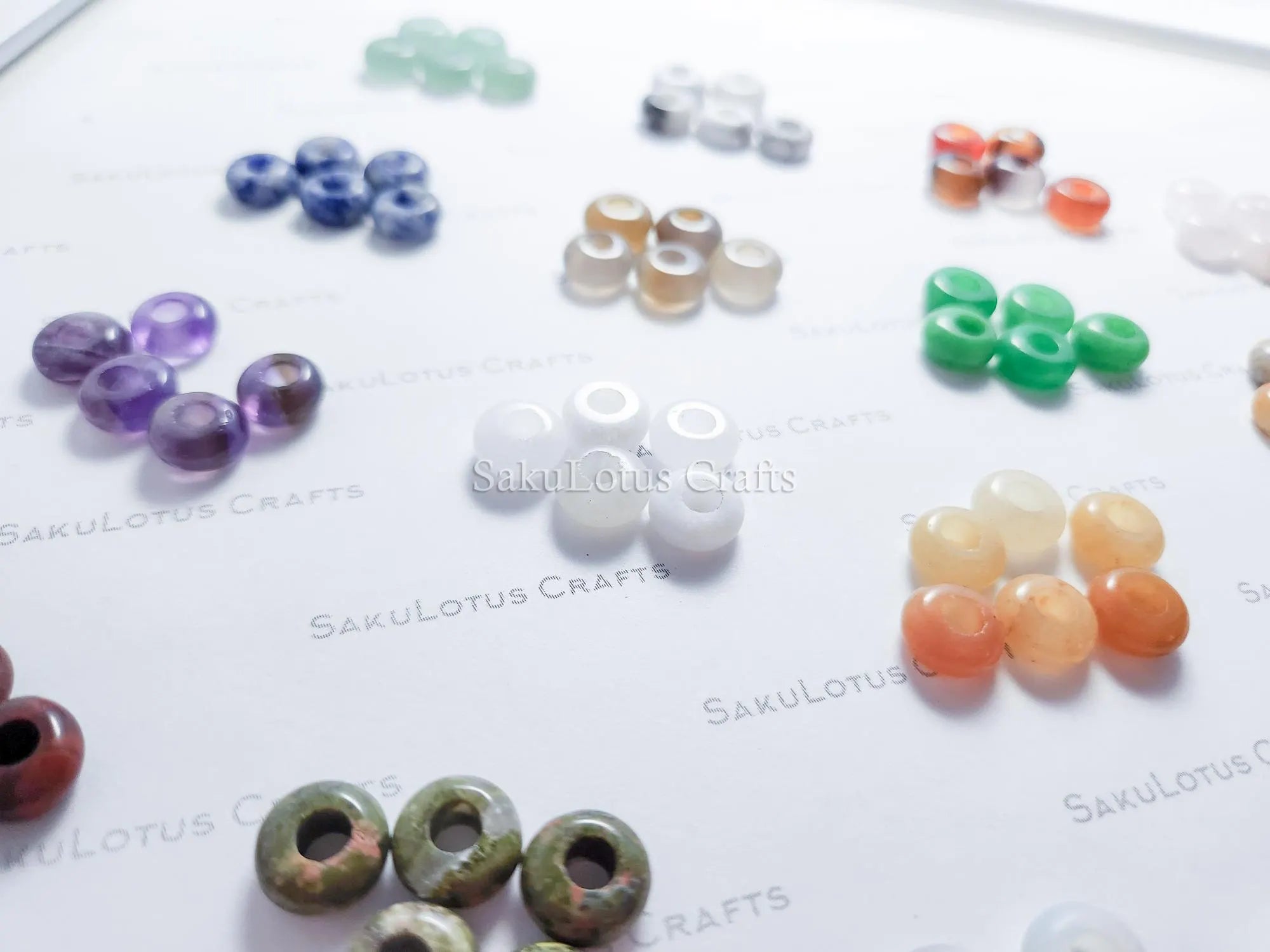 Natural Crystal Tiny Donut Ring Beads • 10mm with 4mm Hole • Gemstone Mini Charms • Jewelry Making Supplies