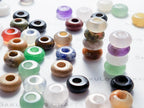 Natural Crystal Tiny Donut Ring Beads • 10mm with 4mm Hole • Gemstone Mini Charms • Jewelry Making Supplies