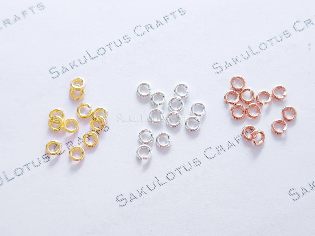 20ga 3.5mm Solid 925 Sterling Silver Open Jump Rings • 18K Gold Rose Vermeil • Jewelry Making Supplies